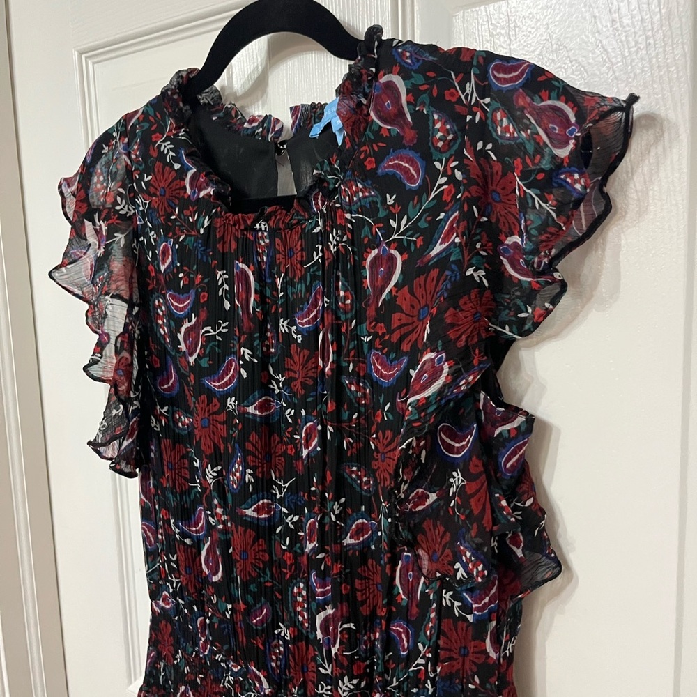 Draper James Kacey Dress Smocked Waist Faux Wrap Ruffle Floral Midi small - Picture 4 of 8
